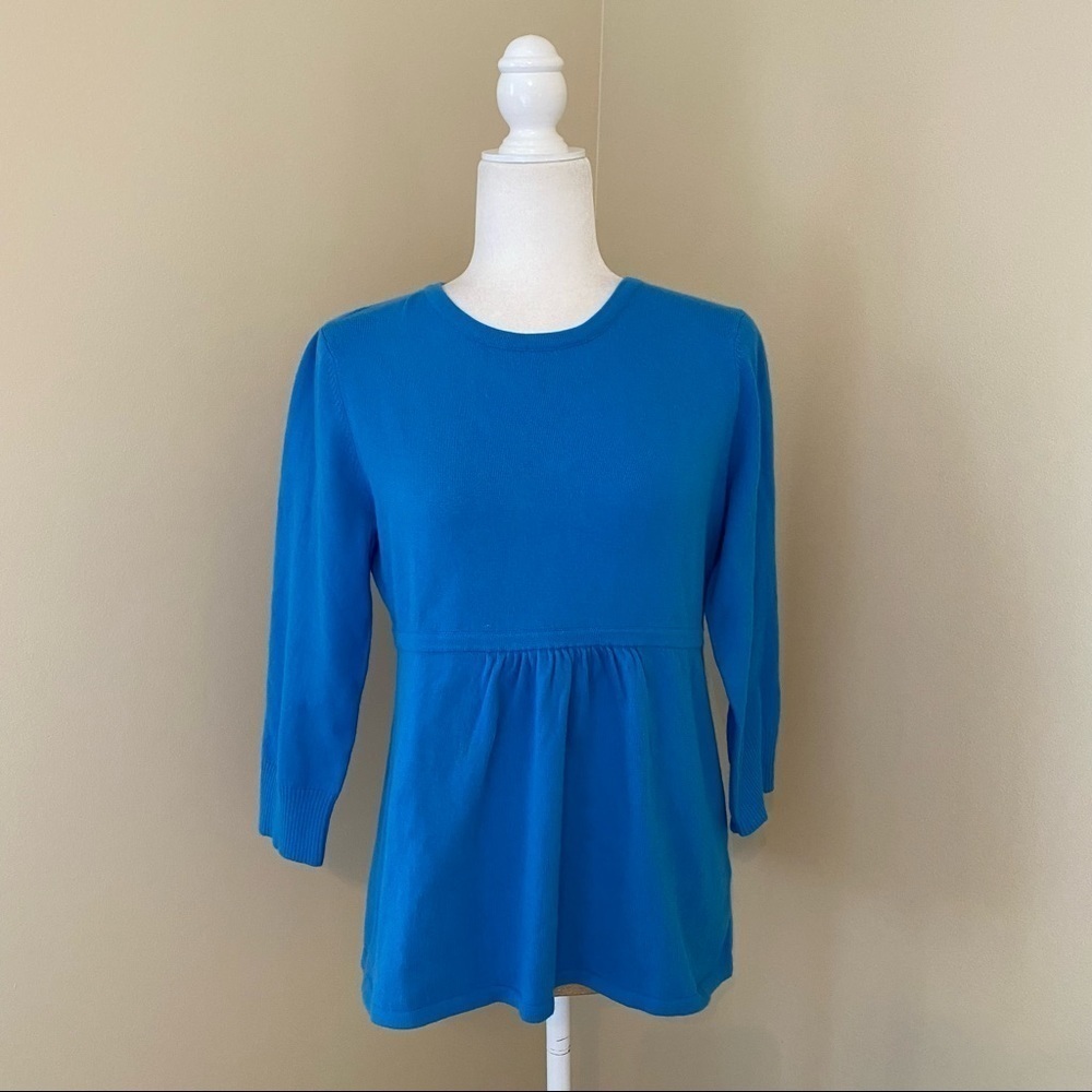 L.L. Bean Cotton Angora Blend Blue Sweater - S